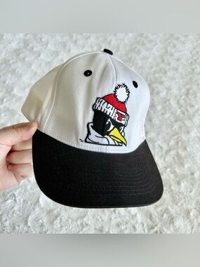 Vintage Youngstown State Hat Cap Mens OS White Penguin Snapback Ohio 90s YSU Vtg